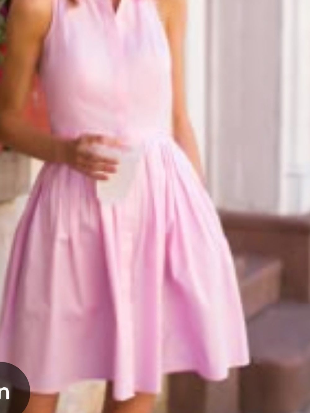 Ann Taylor Pink Sleeveless Fit-and-Flare Midi Dress
